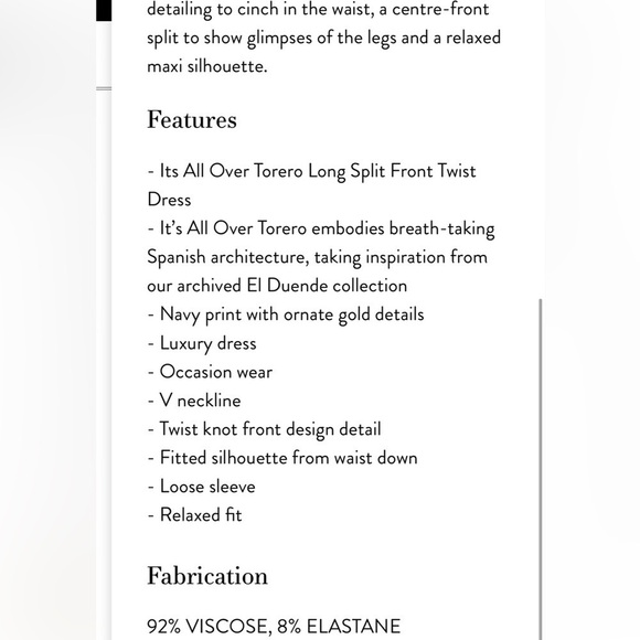 Camilla Long Split Front Twist Dress Its All Over Torero - Picture 6 of 16